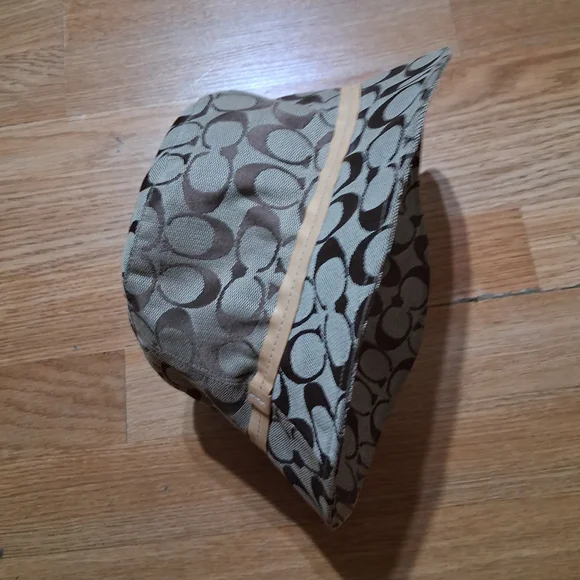 Coach Hat Patterned Bucket Hat with Orange Lining - Picture 2 of 11